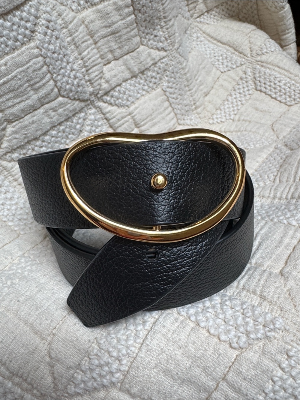 Lizzie Fortunato Wide Georgia Black Leather Belt - Large